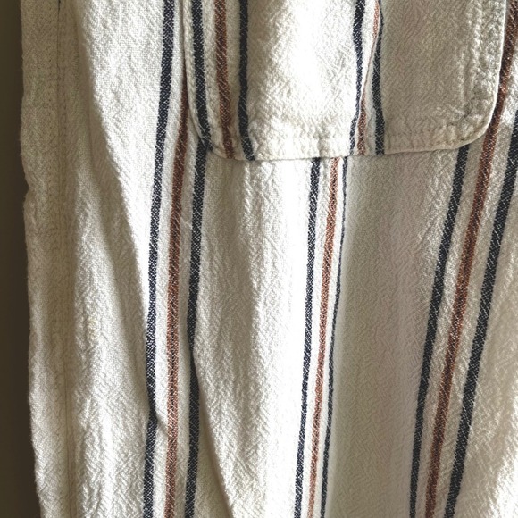 Jolt Striped Shorts Womens L Large Casual Summer Boho Beige Brown Blue Linen - Picture 12 of 16